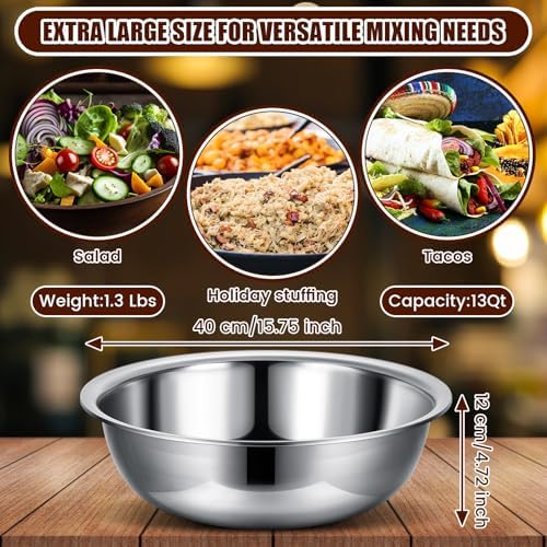 Nuogo 8 Pcs Stainless Steel Mixing Bowls Large - Image 2