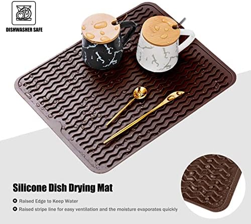 Silicone Dish Drying Mat, Non-Slip Easy Clean Sink Mat - Image 3