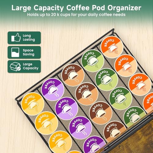 EsLuker.ly Coffee Bar Organizer Station Shelf Mug Holder, - Image 4