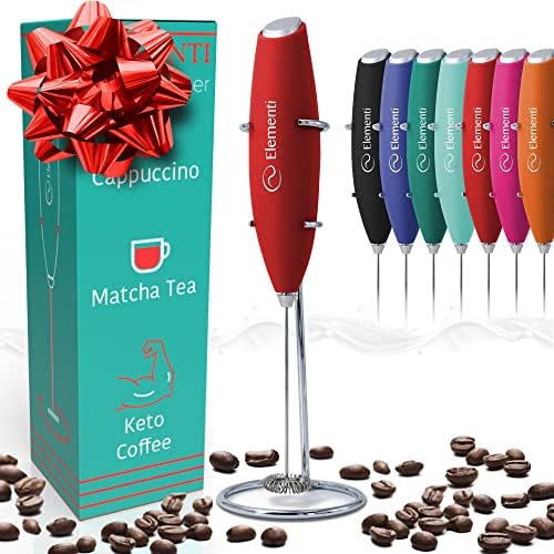 Elementi Electric Milk Frother Handheld, Matcha Whisk, Milk Foamer by Elementi