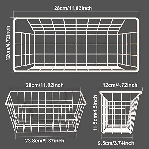 MaraFansie Wall Wire Baskets Bin No Drilling Adhesive Hanging Baskets Wall - Image 2