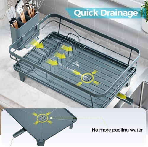 Urakify Dish Drying Rack for Kitchen Counter, 16.5" L x 12.2" W - Image 5
