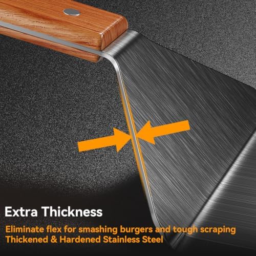 2 Pack Extra Wide Metal Spatula – Stainless Steel Griddle & Grill Turner - Image 4