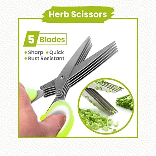 5-Blade Stainless Steel Herb Scissors - Image 4