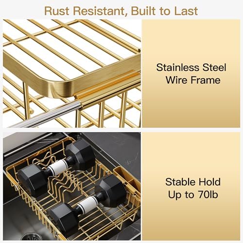 JASIWAY Gold Dish Drying Rack Over the Sink - Image 5