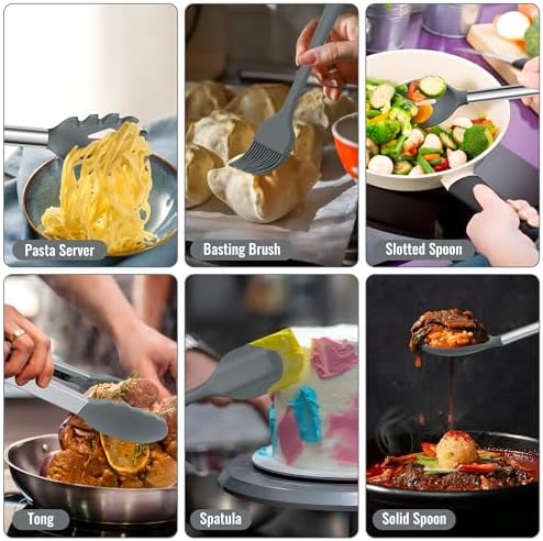 E-far 14 Pieces Silicone Cooking Utensils Set, Kitchen Utensils Set - Image 6