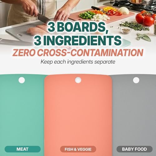 TPU Small Cutting Board Set of 3 9"x12" - Image 4