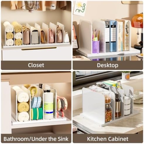 Stackable Purse Organizer for Closet Acrylic Shelf Divider, 4 Pack - Image 6