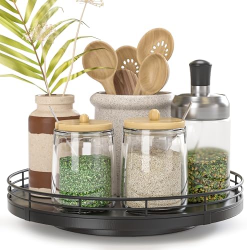 Oroyutor 9-Inch Oak Lazy Susan Spice Organizer by Oroyutor