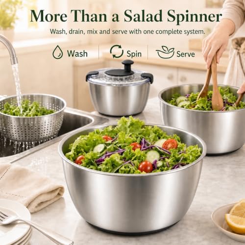 Large Salad Spinner 5.3 Qt - Image 7