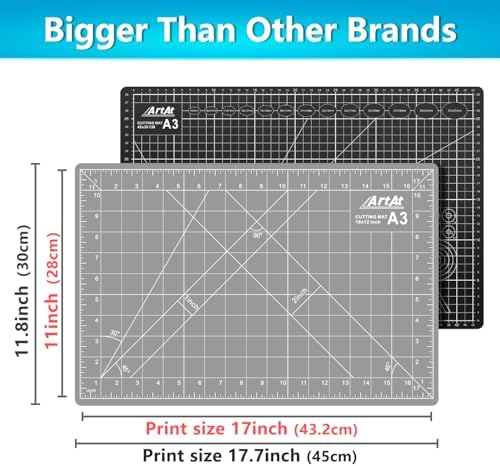 ArtAt Self Healing Cutting Mat: 12″x 18″ Black-Gray Eco-Craft Cutting Mat - Image 5