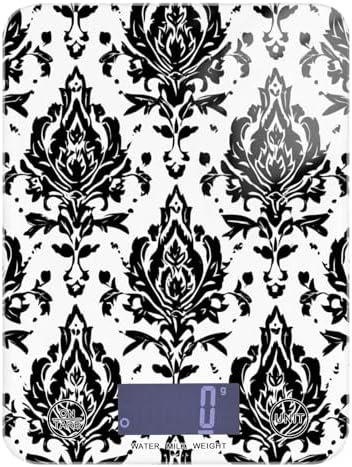Black Damascus Pattern Food Kitchen Scale Digital Weight Grams and Ounces Smart by Unknown