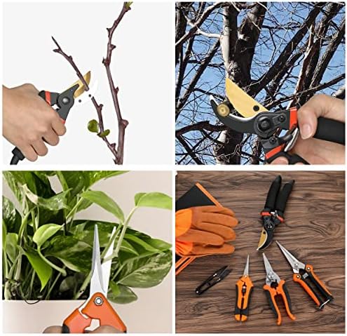 5 pack Garden Pruning Shears Stainless Steel Blades, Handheld Scissors Set - Image 5