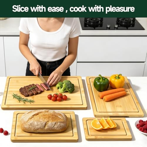 4-Piece Set Deep-Carbonized Bamboo Cutting Board - Image 7