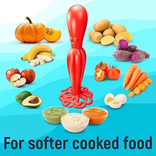 Red Kraken Octopus Themed Plastic Potato Masher - Image 3