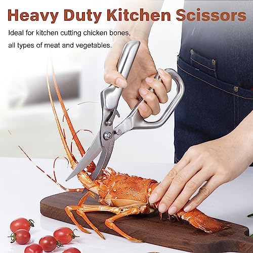 LIVINGO Kitchen Scissors Heavy Duty Utility Poultry Shears Stainless Steel - Image 6