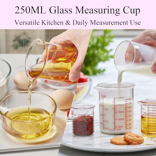 High Borosilicate Glass Measuring Cup Set-V-Shaped Spout，Includes 250ml - Image 5