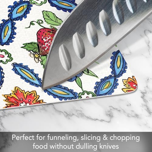 Cut N' Funnel Strawberry Garden Designer Flexible Cutting Board Mat - Image 6