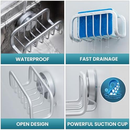 TAILI Silver Sponge Holder for Kitchen Sink - Image 6