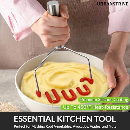 Urbanstrive Non-Scratch Silicone Potato Masher Kitchen Tool, Potatoes Masher - Image 5