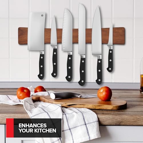 16 Inch Acacia Wood Magnetic Knife Holder - Image 4