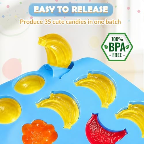 LUSHYUM 4PCS Large 5 ML Gummy Fruit Molds, 140 Total Cavities - Image 4