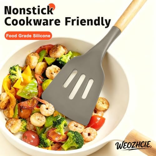Silicone Cooking Utensil Set, Nonstick Kitchen Utensils 446°F Heat-Resistant - Image 3