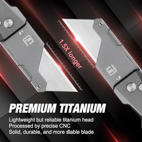FLISSA Advanced Titanium Utility Knife, CNC Unibody, Lightweight All Metal - Image 3