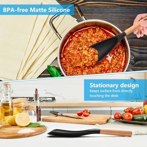 【2 Pack】Silicone Cooking Spoon for Nonstick Cookware - Image 3
