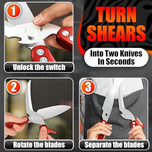 Kitchen Shears Heavy Duty, Safety Lock, Stainless Steel - Image 3