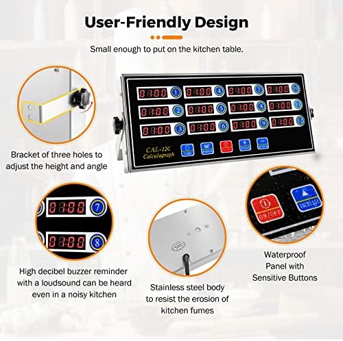 BEAMNOVA 12-Channel Commercial Digital Kitchen Timer - Image 4