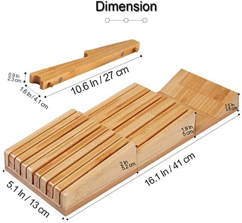 NIUXX Bamboo In-Drawer Knife Block Set - Image 2