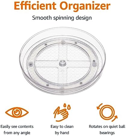 Amazon Basics Clear Lazy Susan Turntable Organizer - Image 2