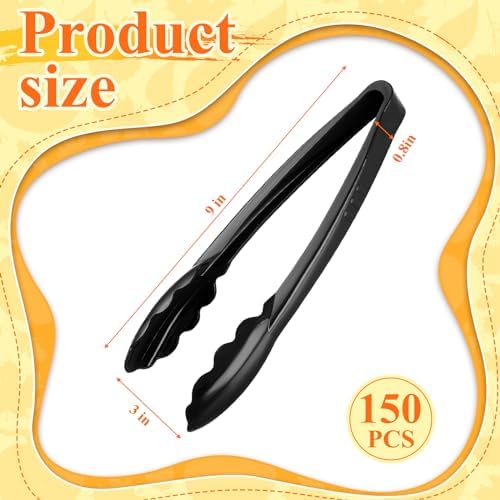150 Pcs Plastic Tongs, 9 Inch Disposable Serving Tongs - Image 2