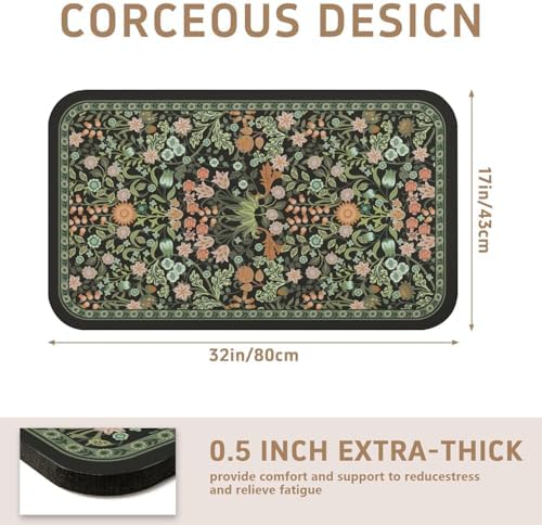 Dish Drying Mat for Kitchen Counter 17x32 Inch, Boho Quick Dry Coffee Mat - Image 4