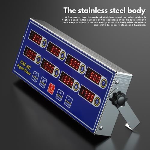 Commercial 8 Channel Digital Kitchen Timer, Stainless Steel Calculagraph - Image 5