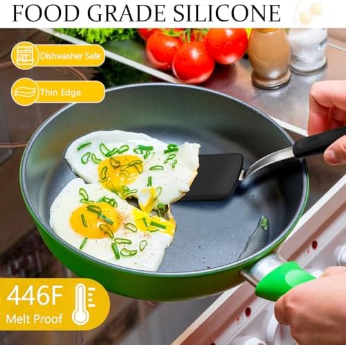 2Pcs Mini Silicone Cookie Brownie Spatula, Solid Flat - Image 4