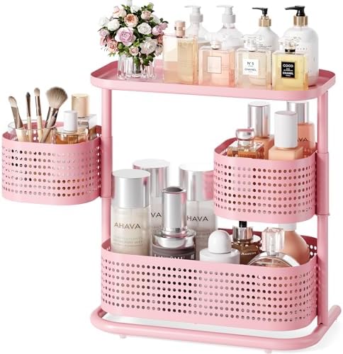 KINGRACK Metal Bathroom Counter Organizer，Rotating Countertop Storage Shelf by KINGRACK