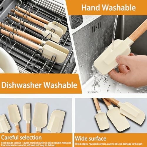 7 Piece Silicone Spatula Set, Food Grade Rubber Spatula Set - Image 5