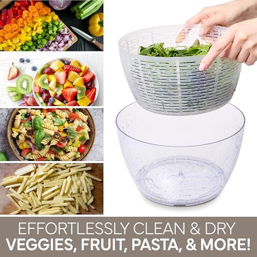 COOK WITH COLOR Electric Salad Spinner, Round 4.5L Capacity – Fast Drying & - Image 5
