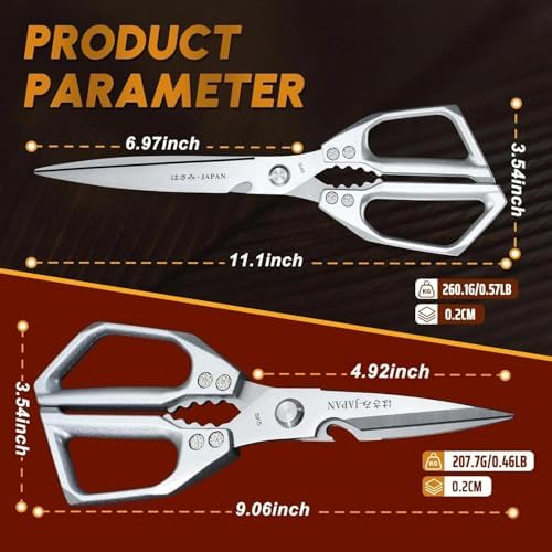 Huusk Heavy Duty Kitchen Shears, 2 Pack Japanese Steel Kitchen Scissors - Image 6