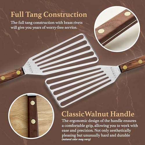 Lamson Left Hand Fish Spatula, Slotted Steel Turner, 3 x 6 In - Image 5