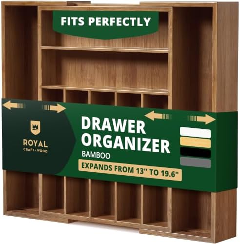 ROYAL CRAFT WOOD Luxury Bamboo Kitchen Drawer Organizer by ROYALCRAFTWOOD