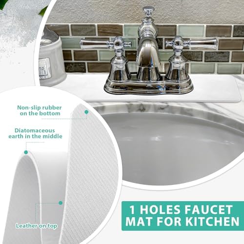 Tioncy 2 Pcs Faucet Mat Bathroom Sink Splash Guard - Image 5