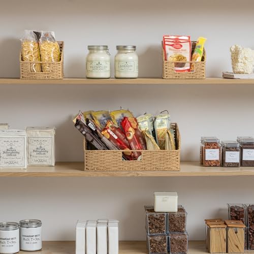 StorageWorks Paper Rope Shelf Basket, Pantry Storage Basket - Image 5
