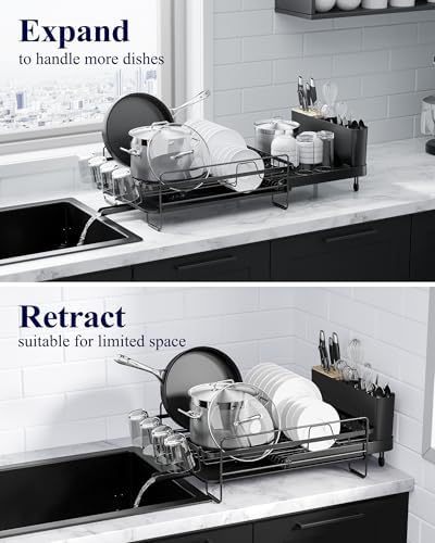 Kitsure Extendable Dish Drying Rack, 19.2"-26.7" L x 12.9" W - Image 5
