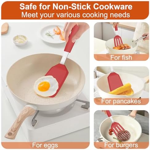 2 Pack Silicone Kitchen Spatula Set, 600°F Heat Resistant - Image 6
