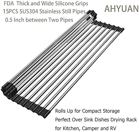 Ahyuan Roll up Dish Drying Rack Over The Sink Kitchen Roll up Sink Drying Rack - Image 7