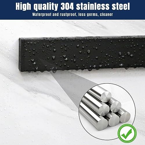 Dmore magnetic knife holder for wall—with 4 hooks, No Drilling 23 Inch black - Image 7