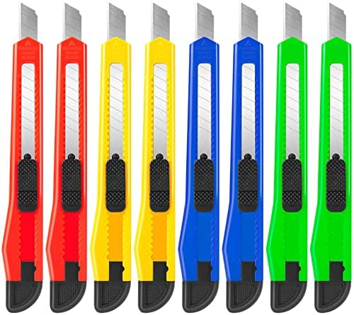 DIYSELF 8 Pack Box Cutter Retractable Utility Knife, 9mm Wide Blade by DIYSELF